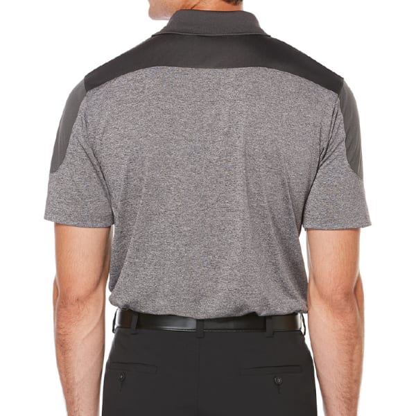 PGA TOUR Men's DriFlux Heather Color-Block Short-Sleeve Polo Shirt