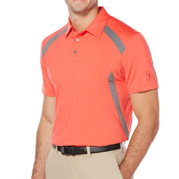 PGA TOUR Men's Motionflux 360 Color-Block Short-Sleeve Polo Shirt