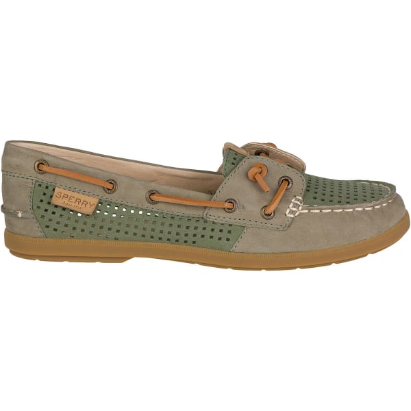 Coil Ivy Perforated Boat Shoes, Olive 