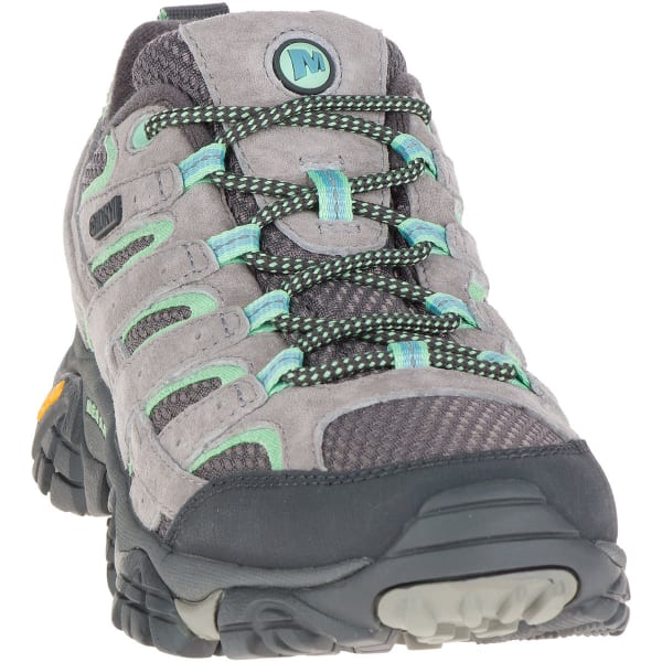 MERRELL Women's Moab 2 Low Waterproof Hiking Shoes, Drizzle/Mint