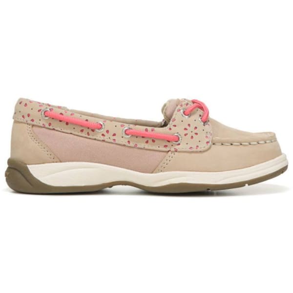 SPERRY Girls' Laguna Cutout Boat Shoes, Oat/Coral