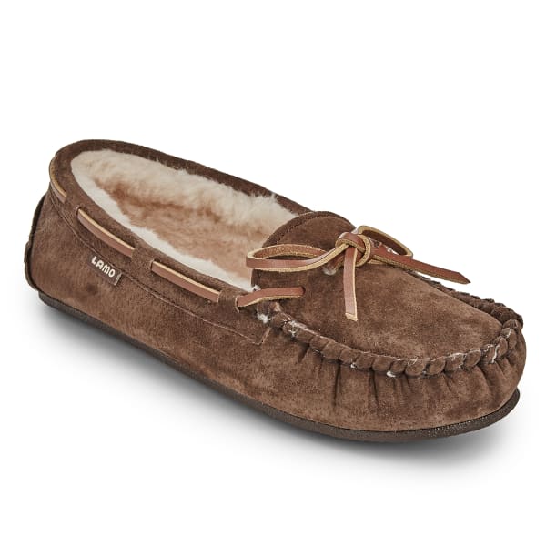 LAMO Women's Kayla Sherpa Moccasin Slippers, Chocolate