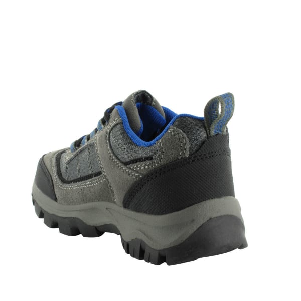 HI-TEC Boys' Hillside Low WP Hiking Shoes, Charcoal/Blue/Black