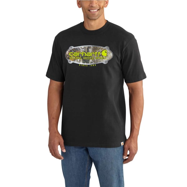 CARHARTT Men's Workwear Graphic Camo Metal Plate Short-Sleeve Tee