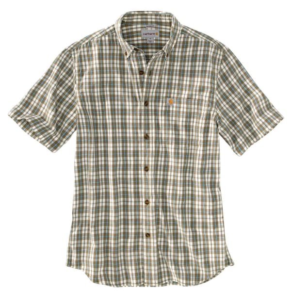 CARHARTT Men's Essential Plaid Button Down Short-Sleeve Shirt