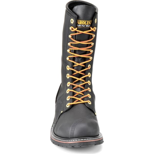 CAROLINA Men's Wide 10" Domestic Steel Toe Linesman Boots, Black Oiltan