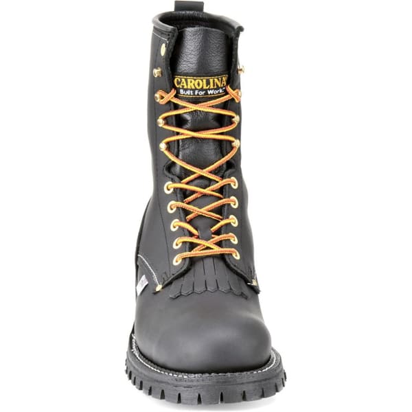 CAROLINA Men's Extra Wide 4E 9" Domestic Steel Toe Logger Boots, Black Oiltan