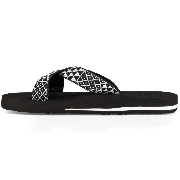 TEVA Women's Mush Kalea Flip Flops, Pasa Black/White