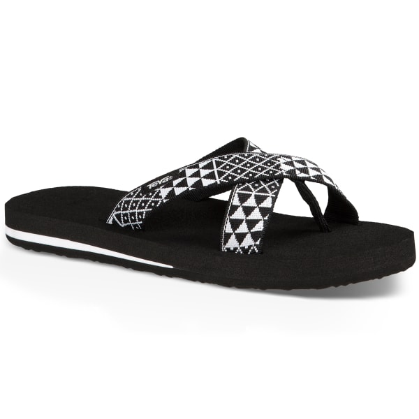 TEVA Women's Mush Kalea Flip Flops, Pasa Black/White