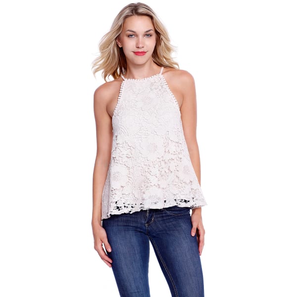 TAYLOR & SAGE Juniors' Foil Lace Tank