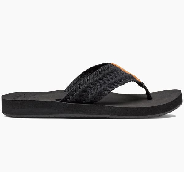 REEF Women's Cushion Threads Flip Flops, Black