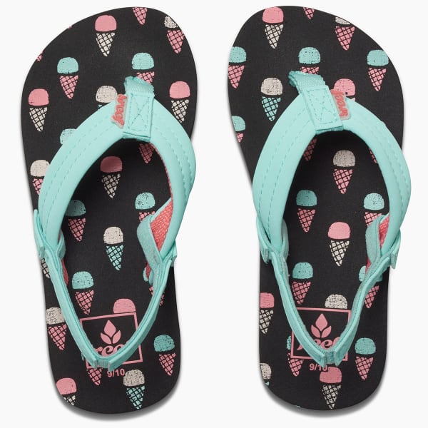 REEF Girls' Little Ahi Sandals, Ice Cream Cones