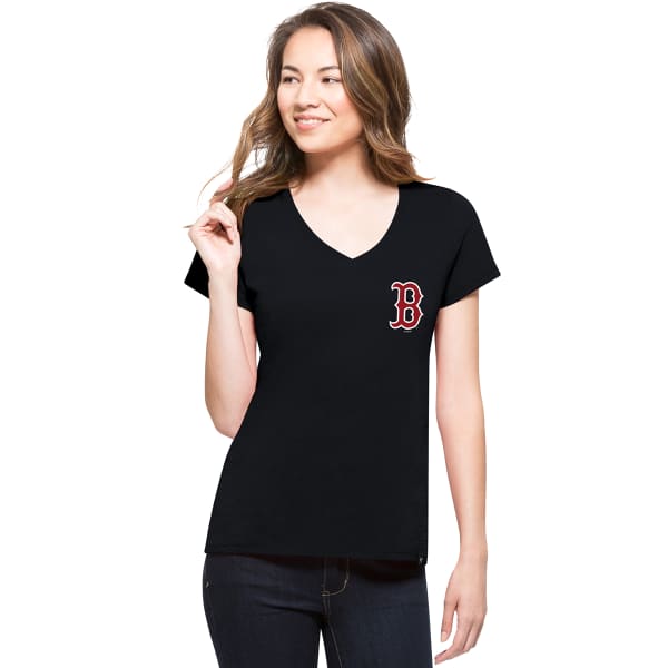 BOSTON RED SOX Women's '47 Backer Splitter V-Neck Short-Sleeve Tee