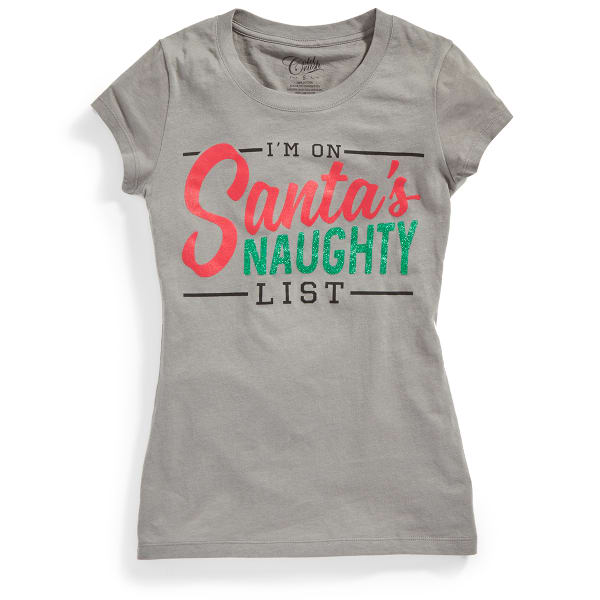 HYBRID Juniors' Santa's Naughty List Short-Sleeve Tee