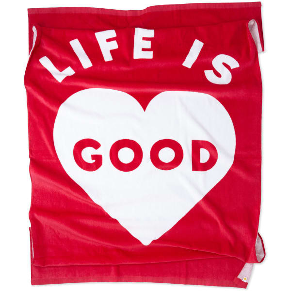 LIFE IS GOOD Heart Beach Towel