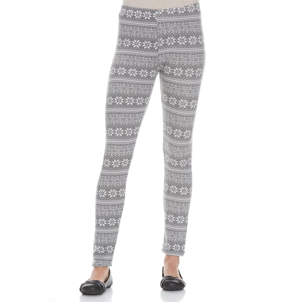 POOF Juniors' Printed Hacci Fair Isle Fleece-Lined Leggings