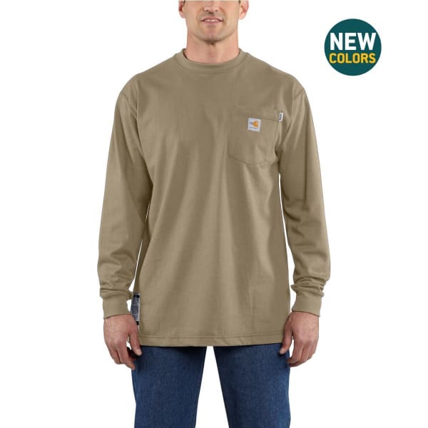 CARHARTT Men's Flame-Resistant Long-Sleeve Tee, Extended Sizes