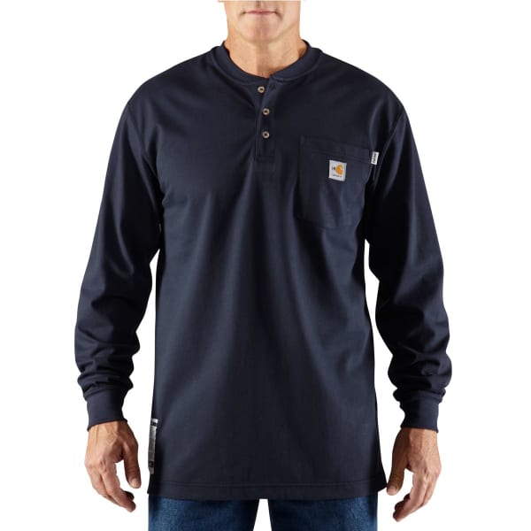 CARHARTT Men's Flame-Resistant Long-Sleeve Henley, Extended Sizes