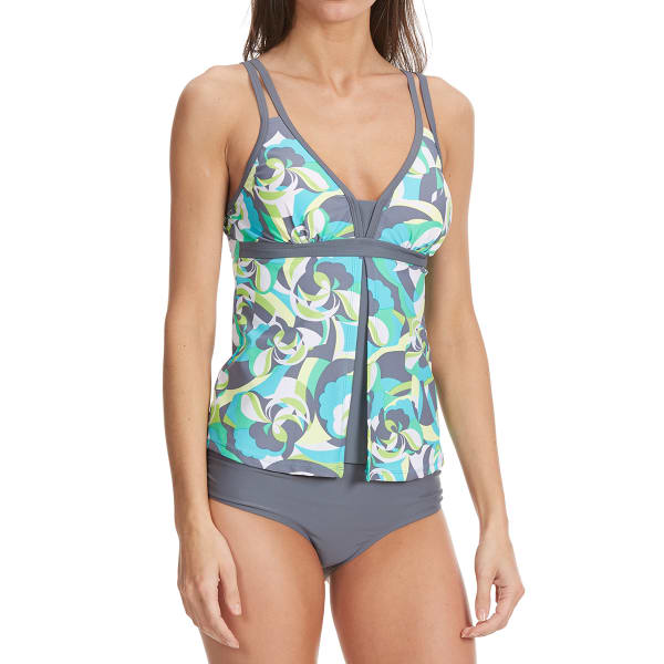 FREE COUNTRY Women's Fly-Away Tropical Slice Tankini Top