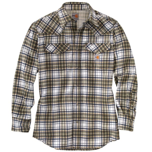 CARHARTT Flame-Resistant Snap-Front Plaid Shirt, Extended Sizes