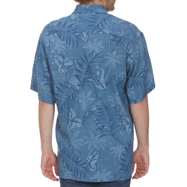 CAMPIA MODA Men's Tropical Palm Trees Woven Short-Sleeve Shirt