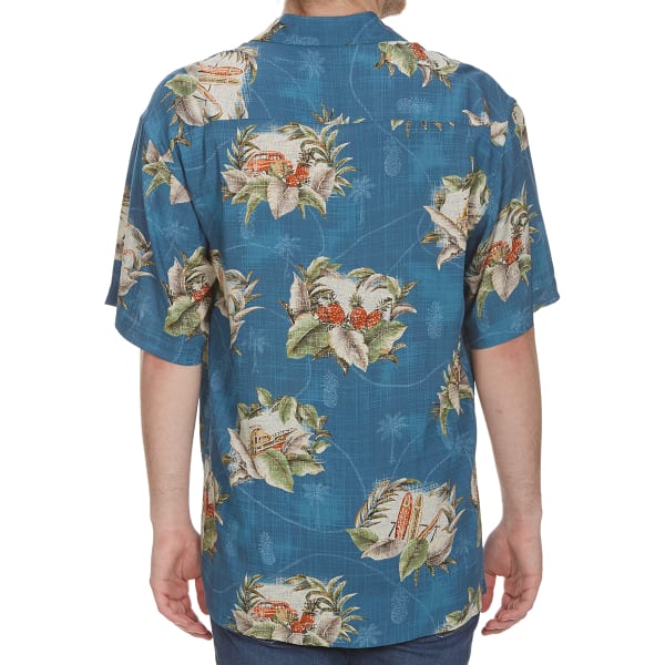 CAMPIA MODA Men's Tropical Postage Woven Short-Sleeve Shirt