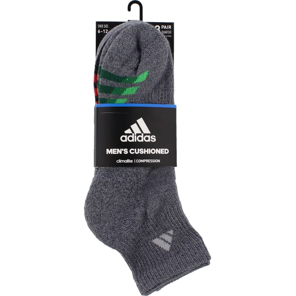 ADIDAS Men's Cushion Quarter Socks, 3 Pack