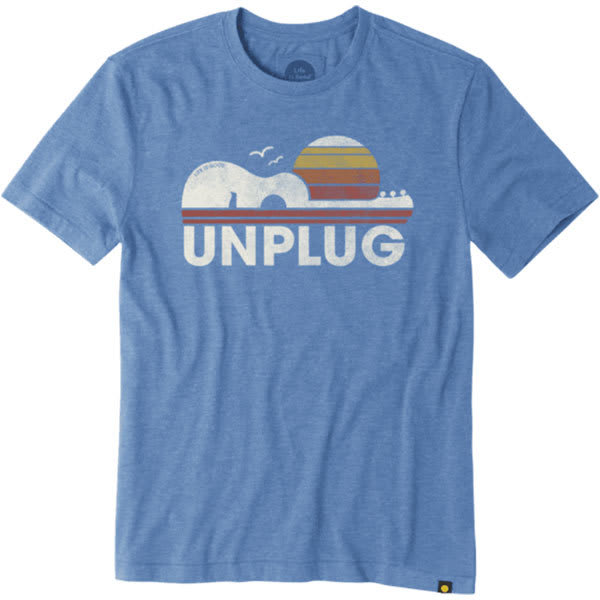 LIFE IS GOOD Men's Unplug Guitar Sun Short-Sleeve Tee