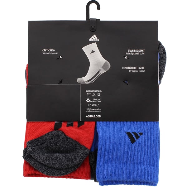 ADIDAS Boys' Crew Socks, 6 Pack