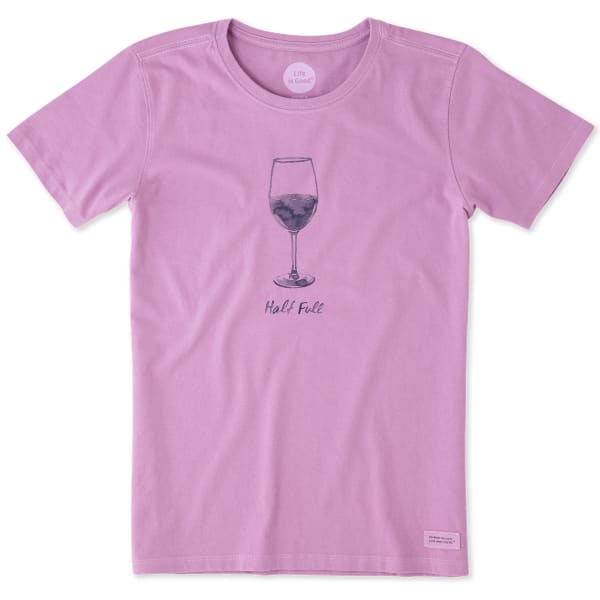 LIFE IS GOOD Women's Half-Full Wine Glass Crusher Short-Sleeve Tee