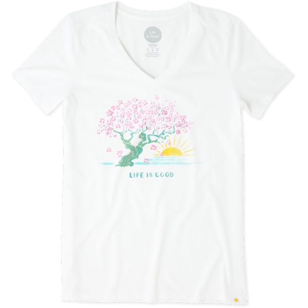 LIFE IS GOOD Women's Blossom Tree Cool V-Neck Short-Sleeve Tee