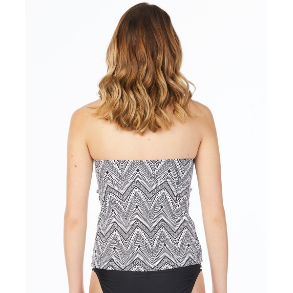 ISLAND SOUL Juniors' Printed Chevron Tankini Top