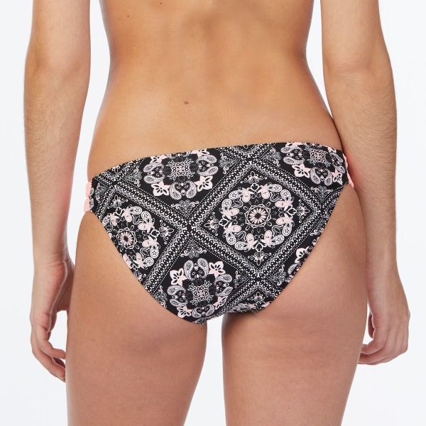 ISLAND SOUL Juniors' Bandana Tile Braided Side Bikini Bottoms