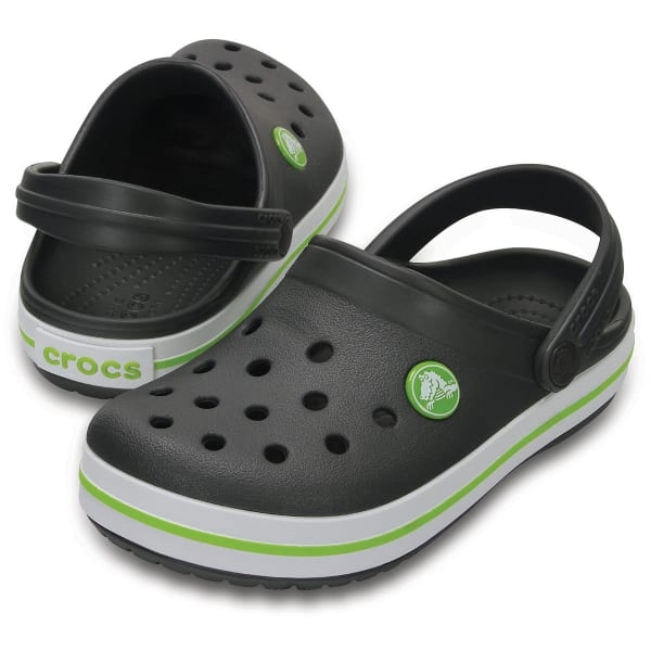 CROCS Boys' Crocband Clogs, Graphite/Volt Green