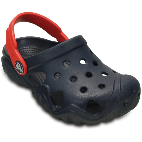 CROCS Boys' Swiftwater Clogs, Navy/Flame