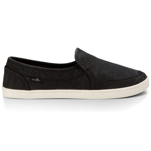 SANUK Women's Pair O Dice Slip-On Shoes, Washed Black