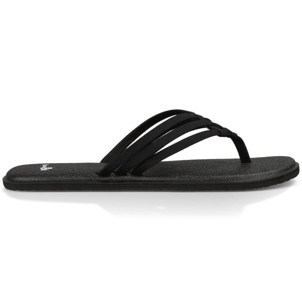 SANUK Women's Yoga Salty Flip Flops, Black