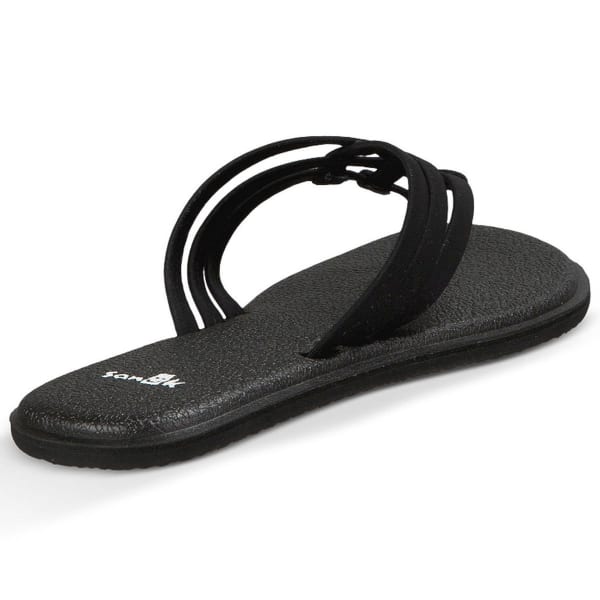 SANUK Women's Yoga Salty Flip Flops, Black