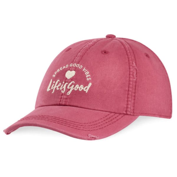 LIFE IS GOOD Women's Good Vibes Heart Sunwashed Chill Cap