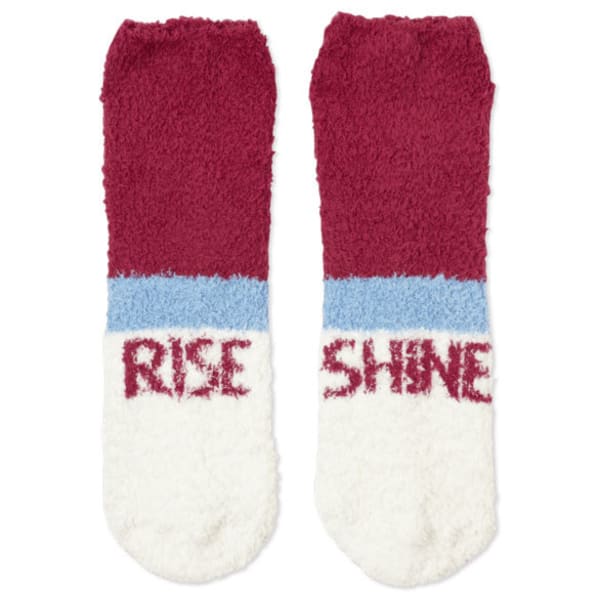 LIFE IS GOOD Women's Snuggle Crew Rise and Shine Socks