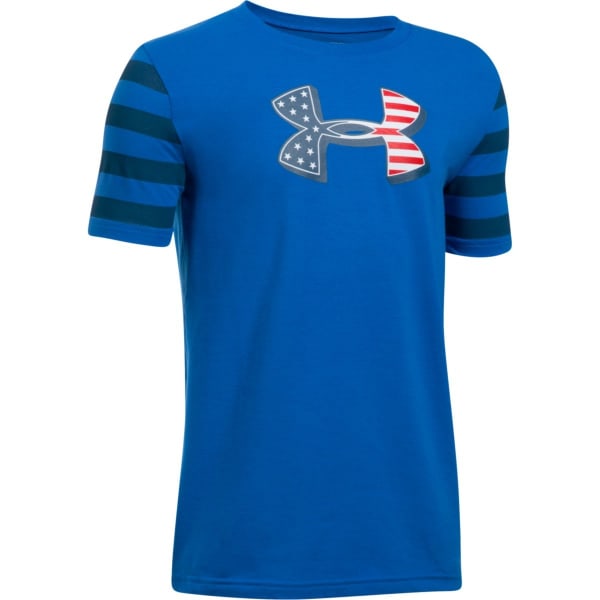 UNDER ARMOUR Boys' Big Logo Flag Short-Sleeve Tee