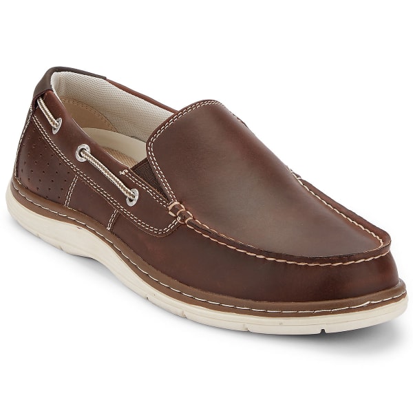 DOCKERS Men's Oakdale Slip-On Boat Shoes, Red/Brown