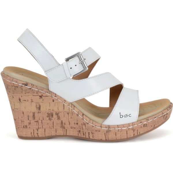 BOC Women's Schirra Cork Wedge Sandals, White