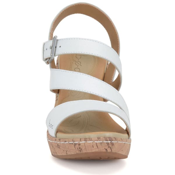 BOC Women's Schirra Cork Wedge Sandals, White