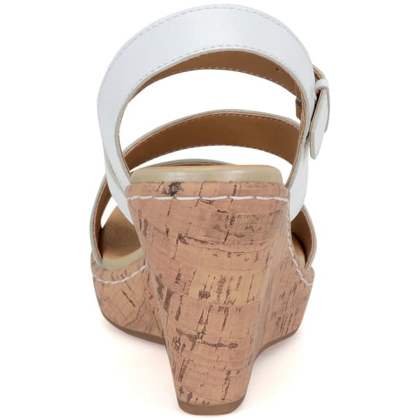 BOC Women's Schirra Cork Wedge Sandals, White