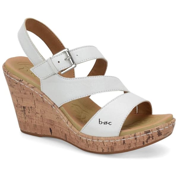 BOC Women's Schirra Cork Wedge Sandals, White