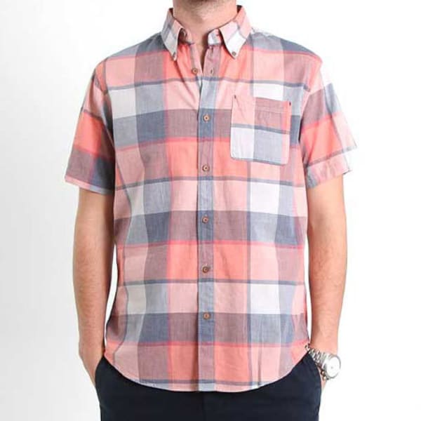 OCEAN CURRENT Guys' Funman Plaid Woven Short-Sleeve Shirt