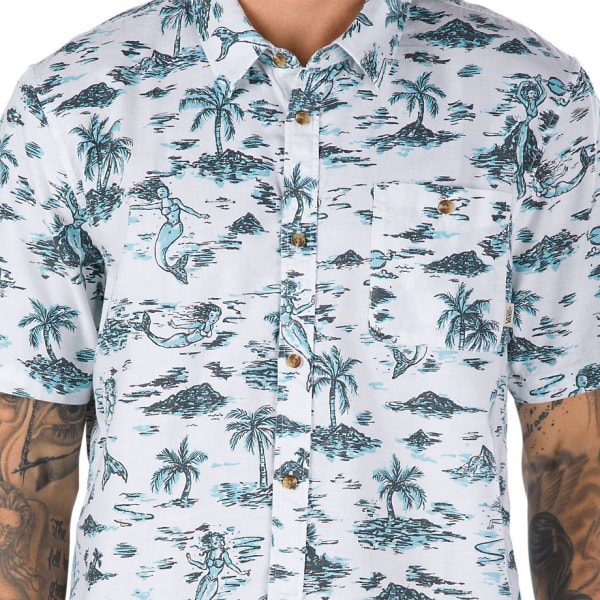 VANS Guys' Strange Tides Printed Woven Short-Sleeve Shirt