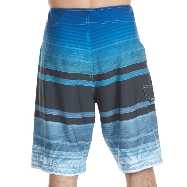 OCEAN CURRENT Guys' Briddle Horizontal Stripes with Palms Boardshorts