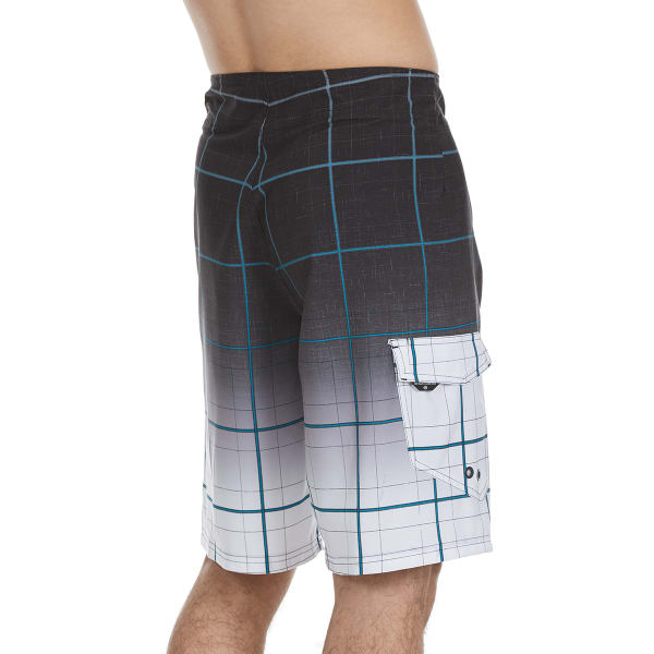 OCEAN CURRENT Guys' Gradient Stripe Plaid Boardshorts